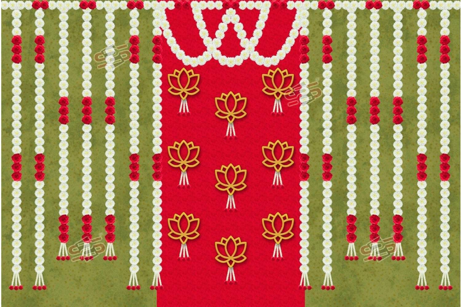     			Festive Backdrop Decorative Curtain Cloth For decoration wedding Subh Annaprasan  (5x5 ft)