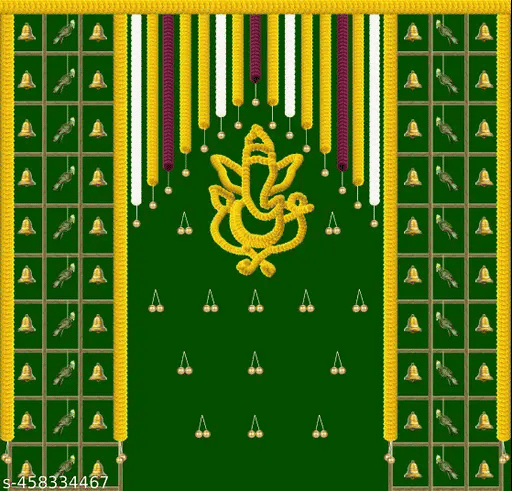 Festive Backdrop Decorative Curtain Cloth For katha Pooja  Ganesh Chaturthi   (5x5 ft)     			Festive Backdrop Decorative Curtain Cloth For katha Pooja  Ganesh Chaturthi   (5x5 ft)