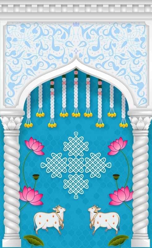     			Festive Backdrop Decorative Curtain Cloth For decoration wedding Subh Annaprasan  (7x5 ft)