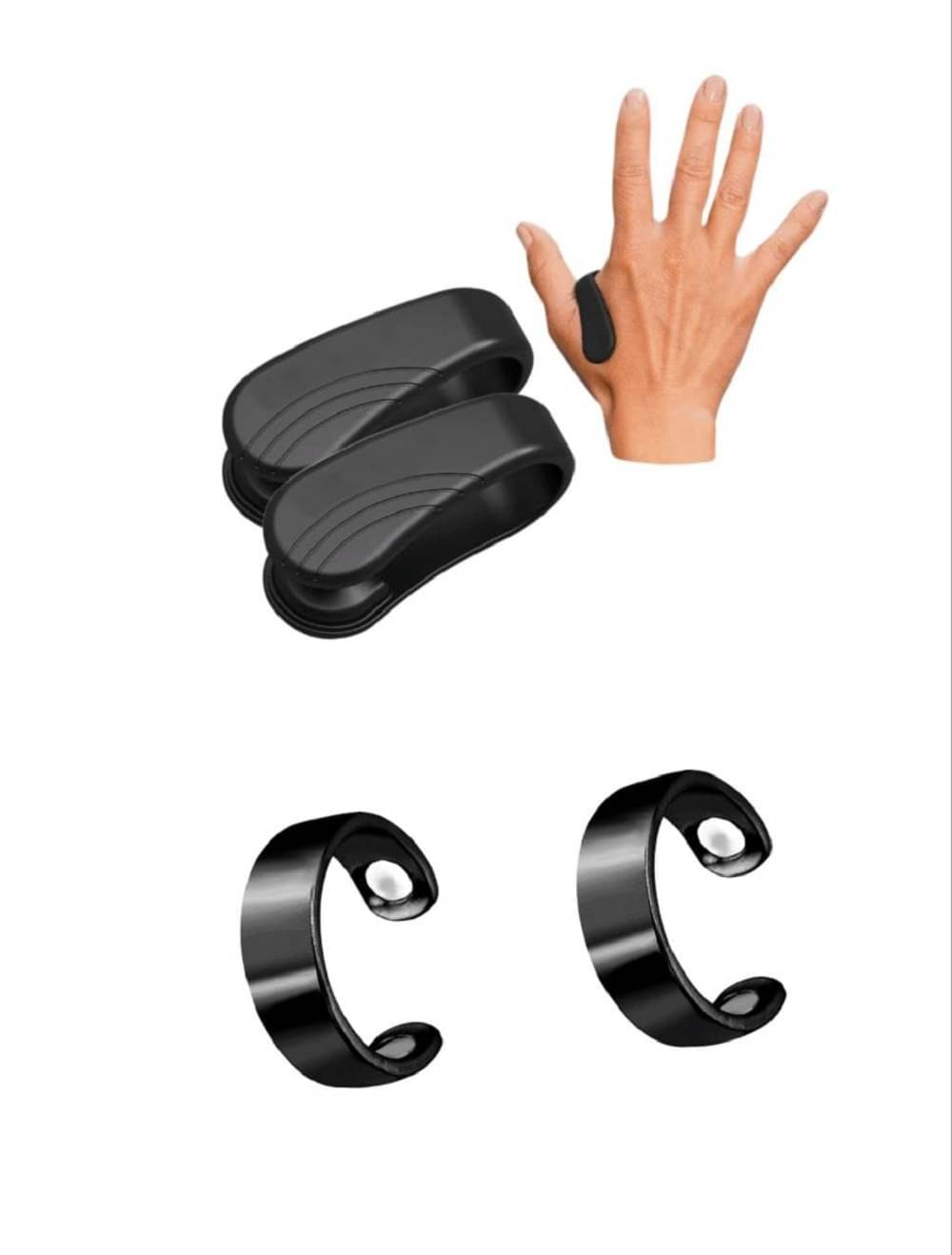     			GATIMAN Sugar 2 Clip+ 2 Ring Sugar Control LI4 Acupressure Point Clip Massager | Headache, Migraine &Tension Relief | Light Weight Headache Relief &Tension Relief - Black