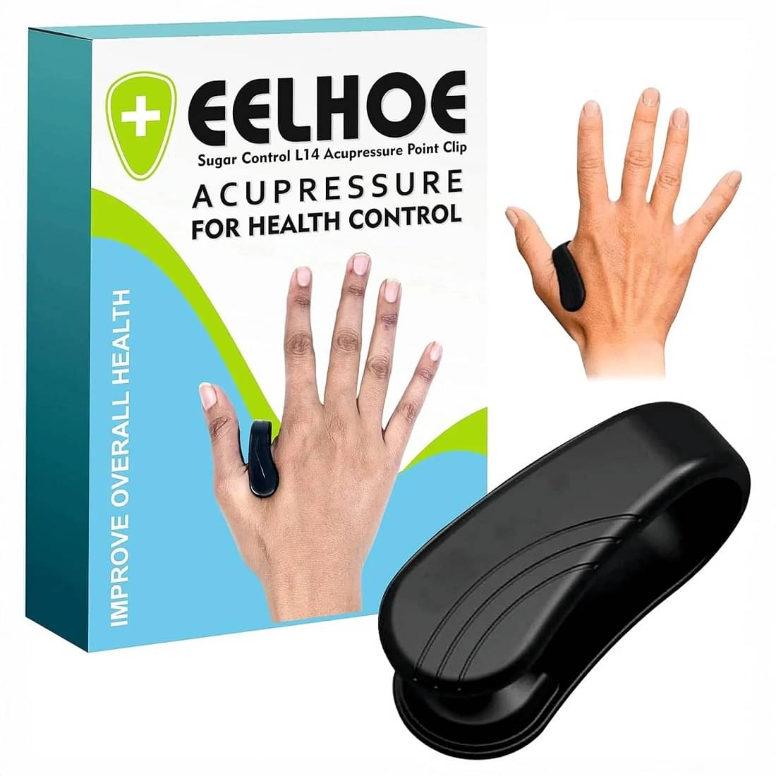     			GATIMAN Sugar Control Clip 2 Sugar Control LI4 Acupressure Point Clip Massager | Headache, Migraine &Tension Relief | Light Weight Headache Relief &Tension Relief -Black
