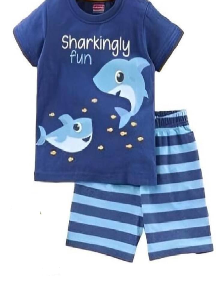     			Generic Pack of 1 Baby Boys Cotton Blend T-Shirt & Shorts Set ( Blue )