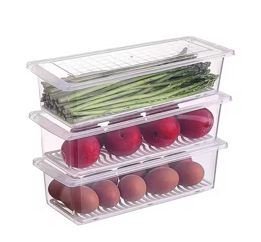     			Generic Plastic White Food Container ( Set of 3 )