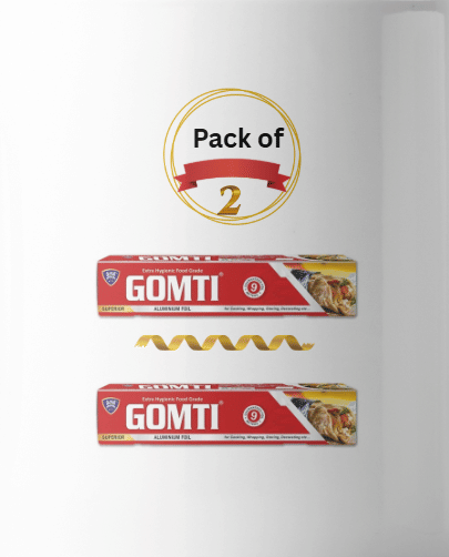 GOMTI Aluminium Foil 9 Meter (Pack of 2) | 11 Micron Food-Grade Kitchen Wrap | Keeps Food Fresh & Hot     			GOMTI Aluminium Foil 9 Meter (Pack of 2) | 11 Micron Food-Grade Kitchen Wrap | Keeps Food Fresh & Hot