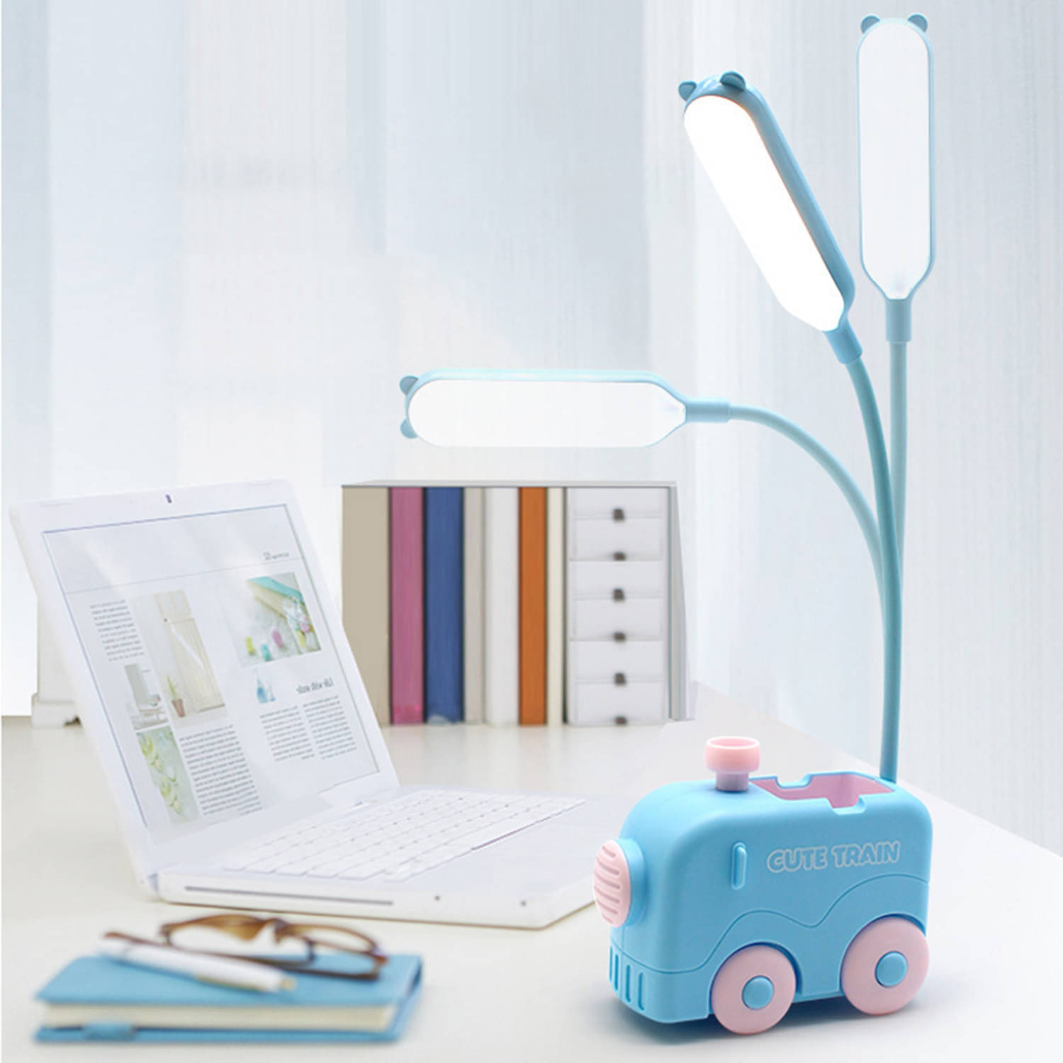     			Gopalvilla Blue Study Table Lamp ( Pack of 1 )