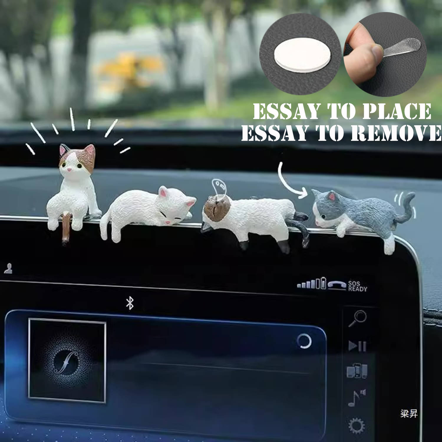     			Gopalvilla Pack Of 4 Car Decoration Sleeping Mini Cat
