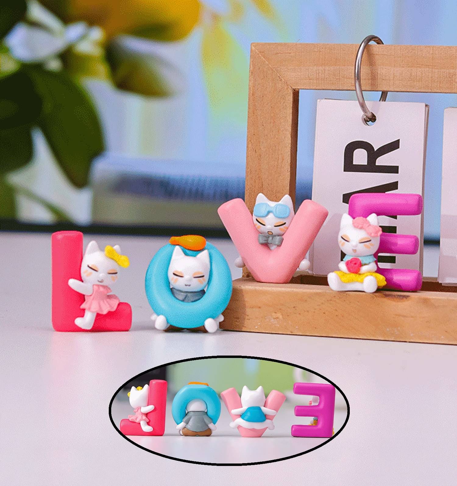     			Gopalvilla Pack Of 4 Cute Cat Love Miniature Showpiece