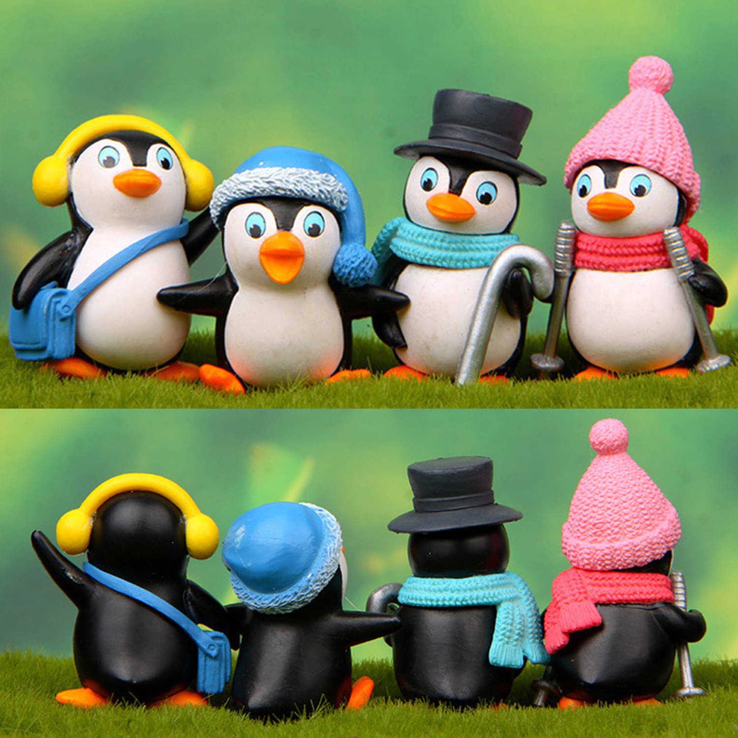 Gopalvilla Pack Of 4 Cute Mini Winter Penguin Figurines Miniature Decorations     			Gopalvilla Pack Of 4 Cute Mini Winter Penguin Figurines Miniature Decorations