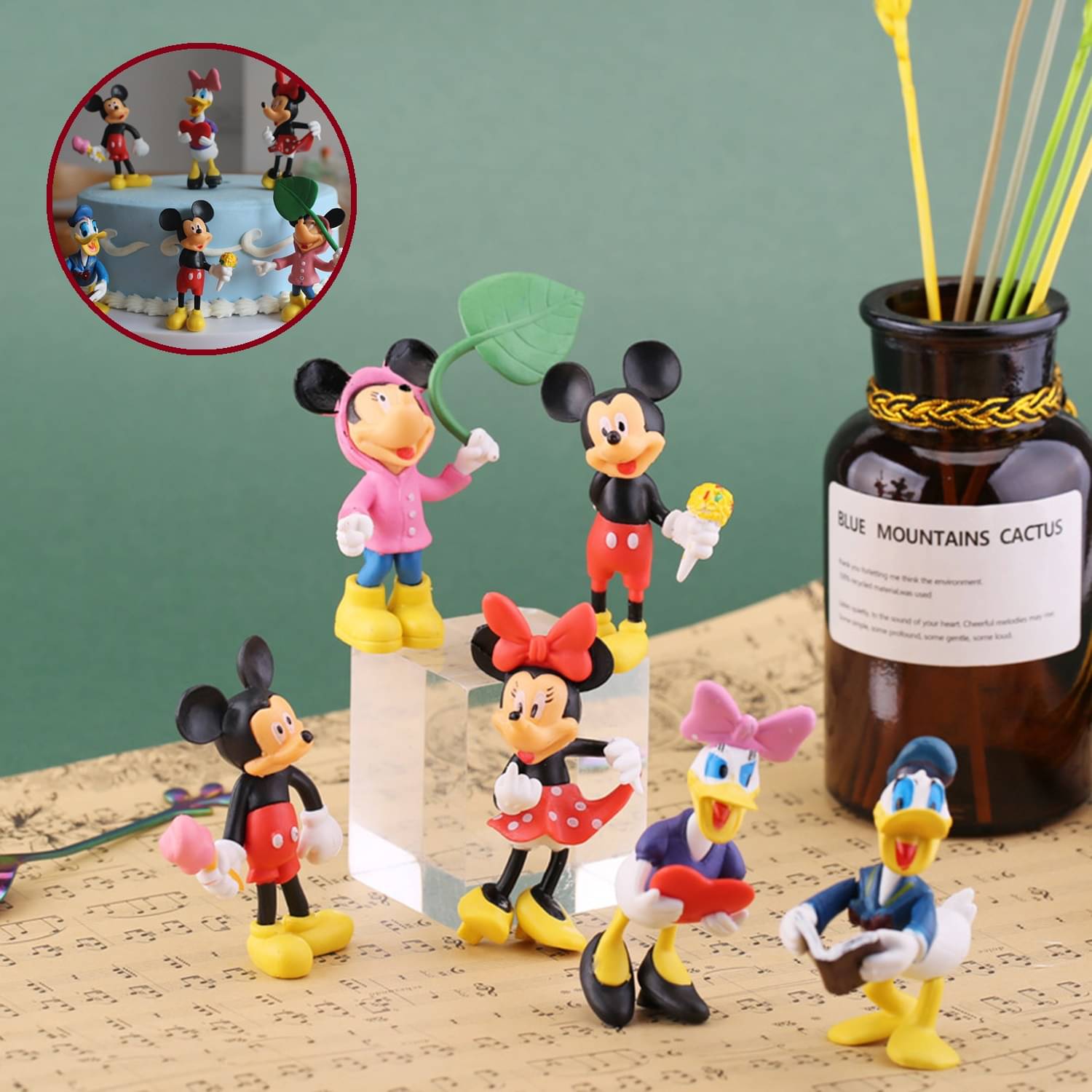 Gopalvilla Pack Of 6 Mickey Minnie Donald Duck Mini Figurine Miniature Decorations Gopalvilla Pack Of 6 Mickey Minnie Donald Duck Mini Figurine Miniature Decorations