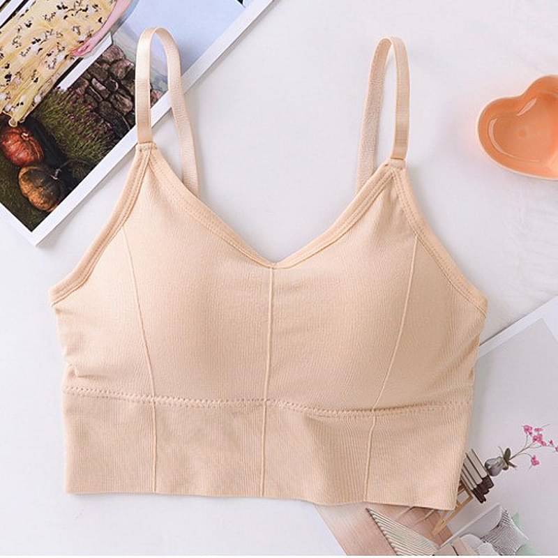 HANGERON Pack of 1 Cotton Blend Lightly Padded Sports Bra For Women ( Beige ) HANGERON Pack of 1 Cotton Blend Lightly Padded Sports Bra For Women ( Beige )