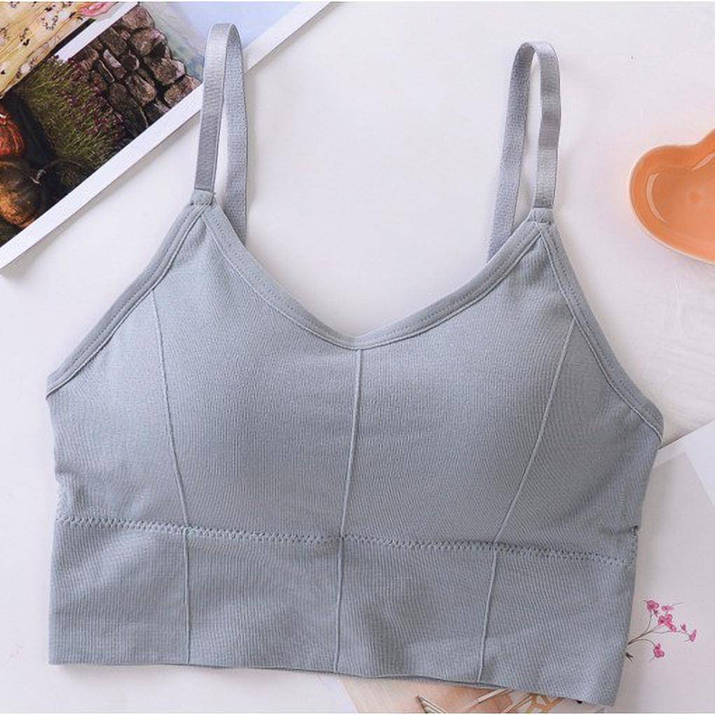 HANGERON Pack of 1 Cotton Blend Lightly Padded Sports Bra For Women ( Grey ) HANGERON Pack of 1 Cotton Blend Lightly Padded Sports Bra For Women ( Grey )