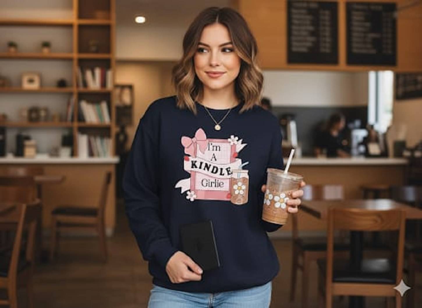 HARPITA Women Fleece Round Neck Sweatshirt For Light Winters ( Navy Blue ) HARPITA Women Fleece Round Neck Sweatshirt For Light Winters ( Navy Blue )