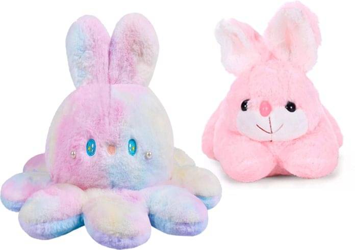 HELLOBEAR Huggable Stuiffed Octopus With Rabit Soft Toy For Kids/Gift Item  - 30 cm (Multicolor)     			HELLOBEAR Huggable Stuiffed Octopus With Rabit Soft Toy For Kids/Gift Item  - 30 cm (Multicolor)