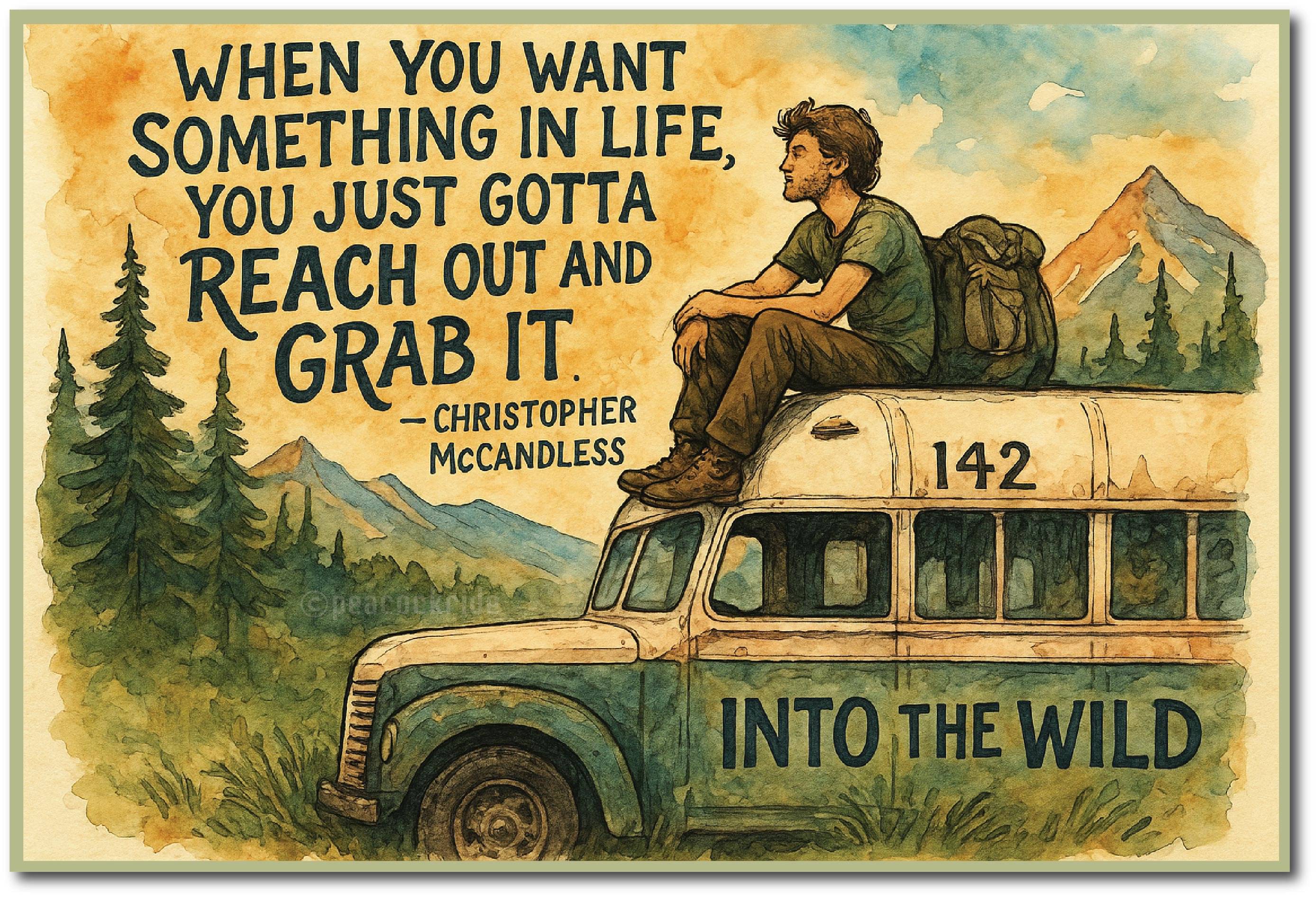 Into the Wild I Christopher McCandless I Adventurer I Souvenir I Travel I Inspirational I Motivational Quote I Wall Poster Into the Wild I Christopher McCandless I Adventurer I Souvenir I Travel I Inspirational I Motivational Quote I Wall Poster