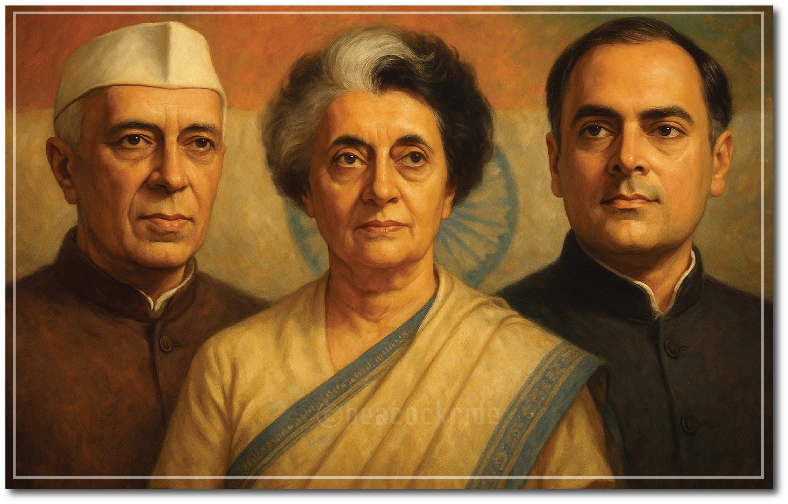     			Jawaharlal Nehru Indira Gandhi Rajiv Gandhi I Indian National Congress I INC I Wall Poster