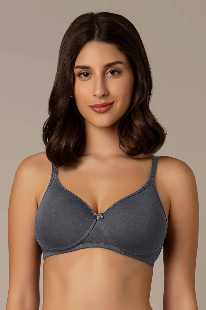     			Jd Fashion Pack of 1 Lycra Lightly Padded Push Up Bra For Women ( Grey )