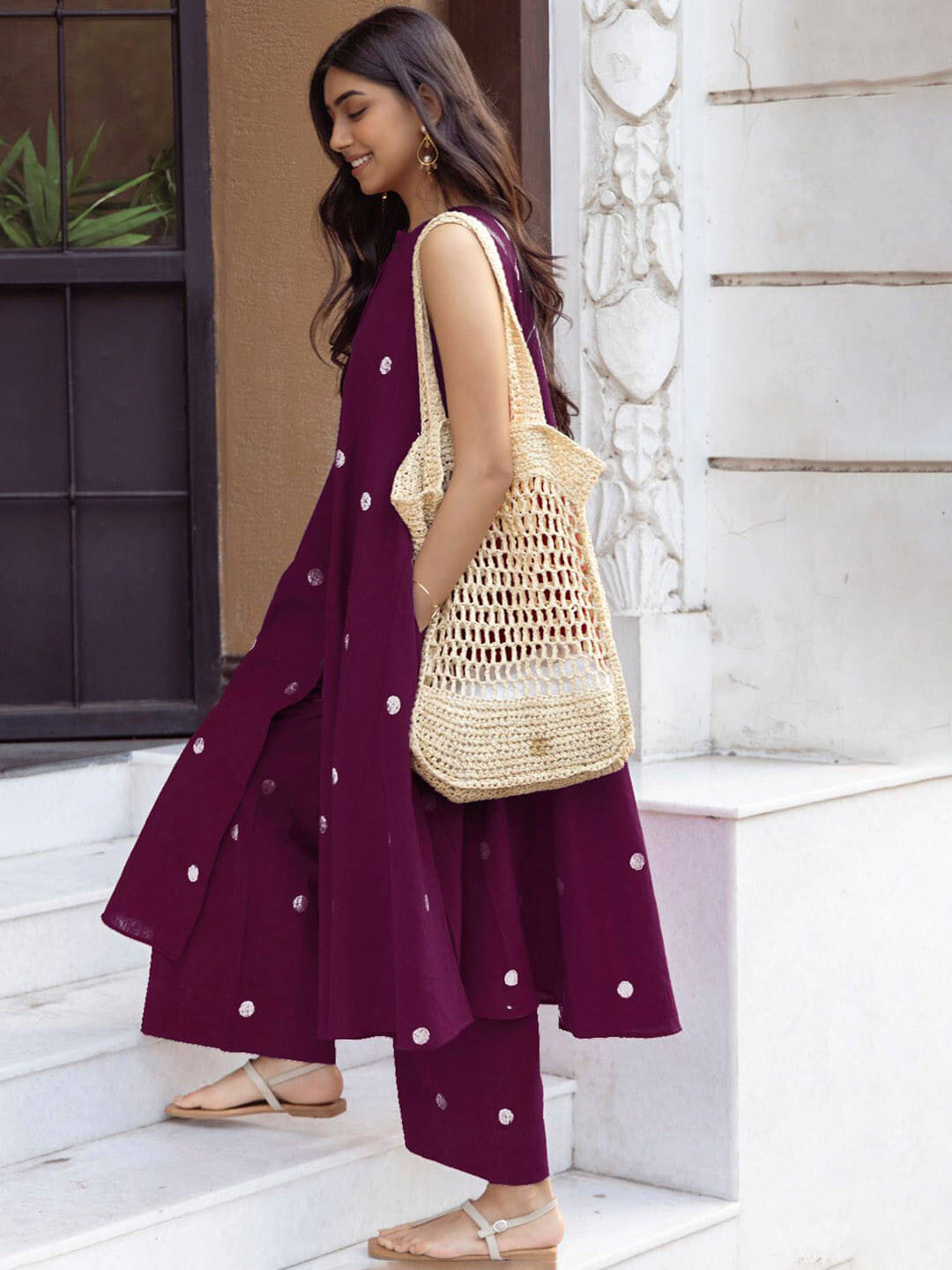 Jinal Creation Women Rayon Self Design Anarkali Kurti With Salwar ( Wine ) Jinal Creation Women Rayon Self Design Anarkali Kurti With Salwar ( Wine )