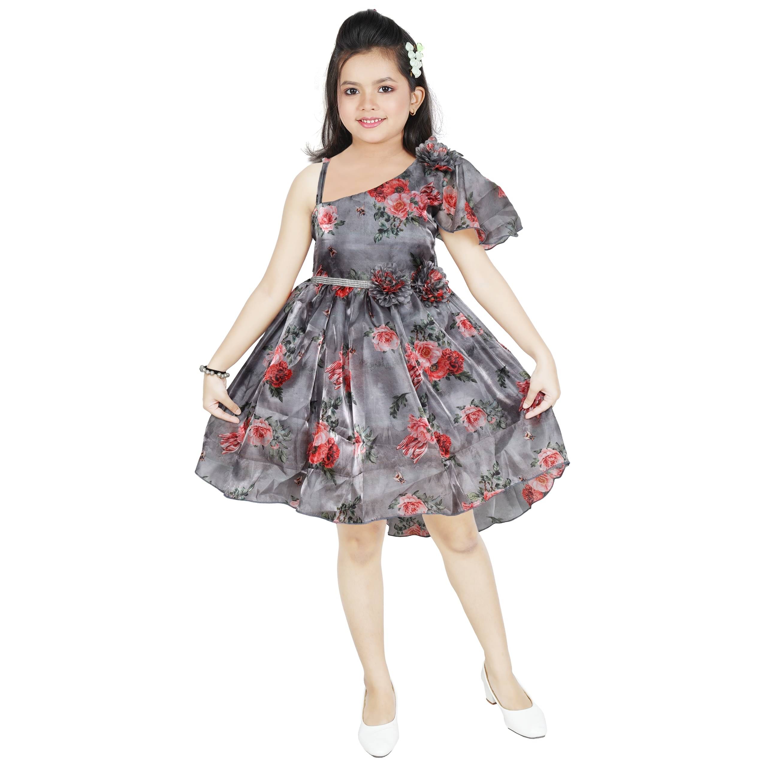 KJD Organza Dress For Baby Girls ( Pack of 1 , Grey ) KJD Organza Dress For Baby Girls ( Pack of 1 , Grey )