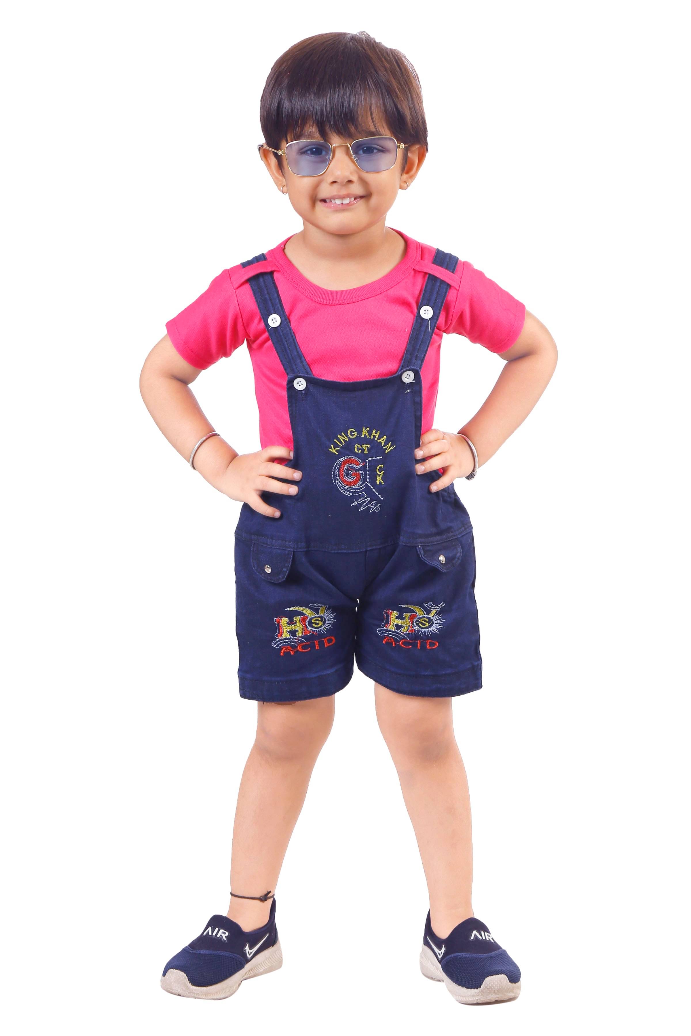     			KJD Pack of 1 Baby Boys Cotton Blend T-Shirt & Capris Set ( Pink )