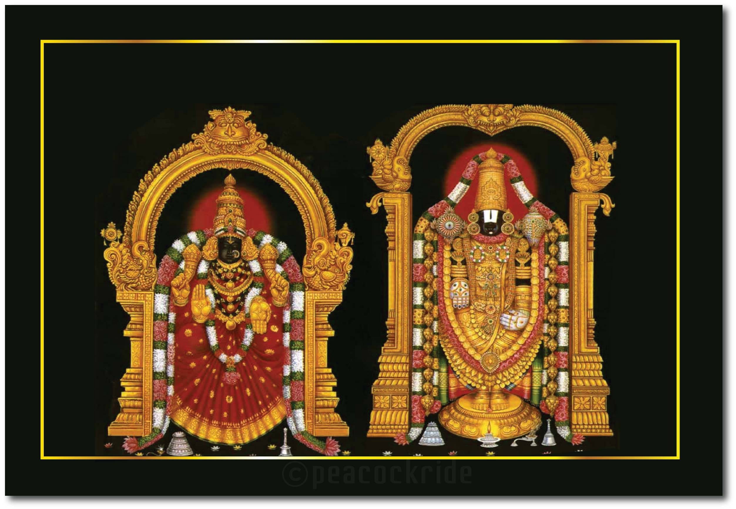     			Lord Srinivasa & Padmavathi Thayar I Lord Balaji I Lord Venkateshwara I Wall Poster