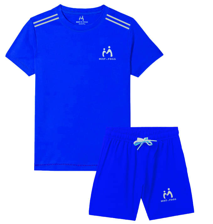 MIST N FOGG Pack of 1 Unisex Polyester T-Shirt & Shorts Set ( Blue ) MIST N FOGG Pack of 1 Unisex Polyester T-Shirt & Shorts Set ( Blue )