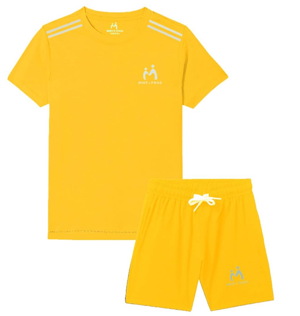 MIST N FOGG Pack of 1 Unisex Polyester T-Shirt & Shorts Set ( Yellow ) MIST N FOGG Pack of 1 Unisex Polyester T-Shirt & Shorts Set ( Yellow )
