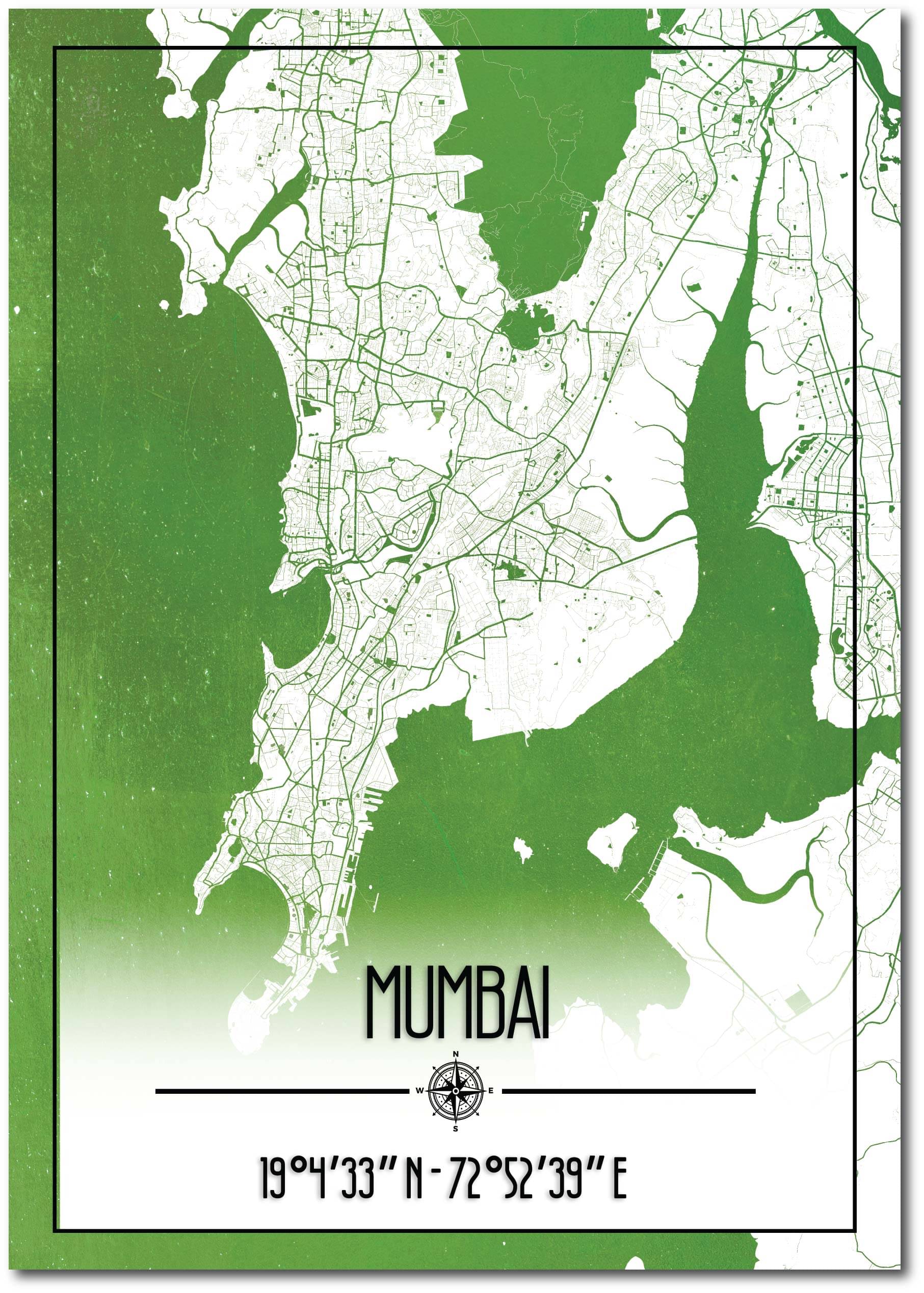     			Mumbai Map I Mumbai I Wall Poster