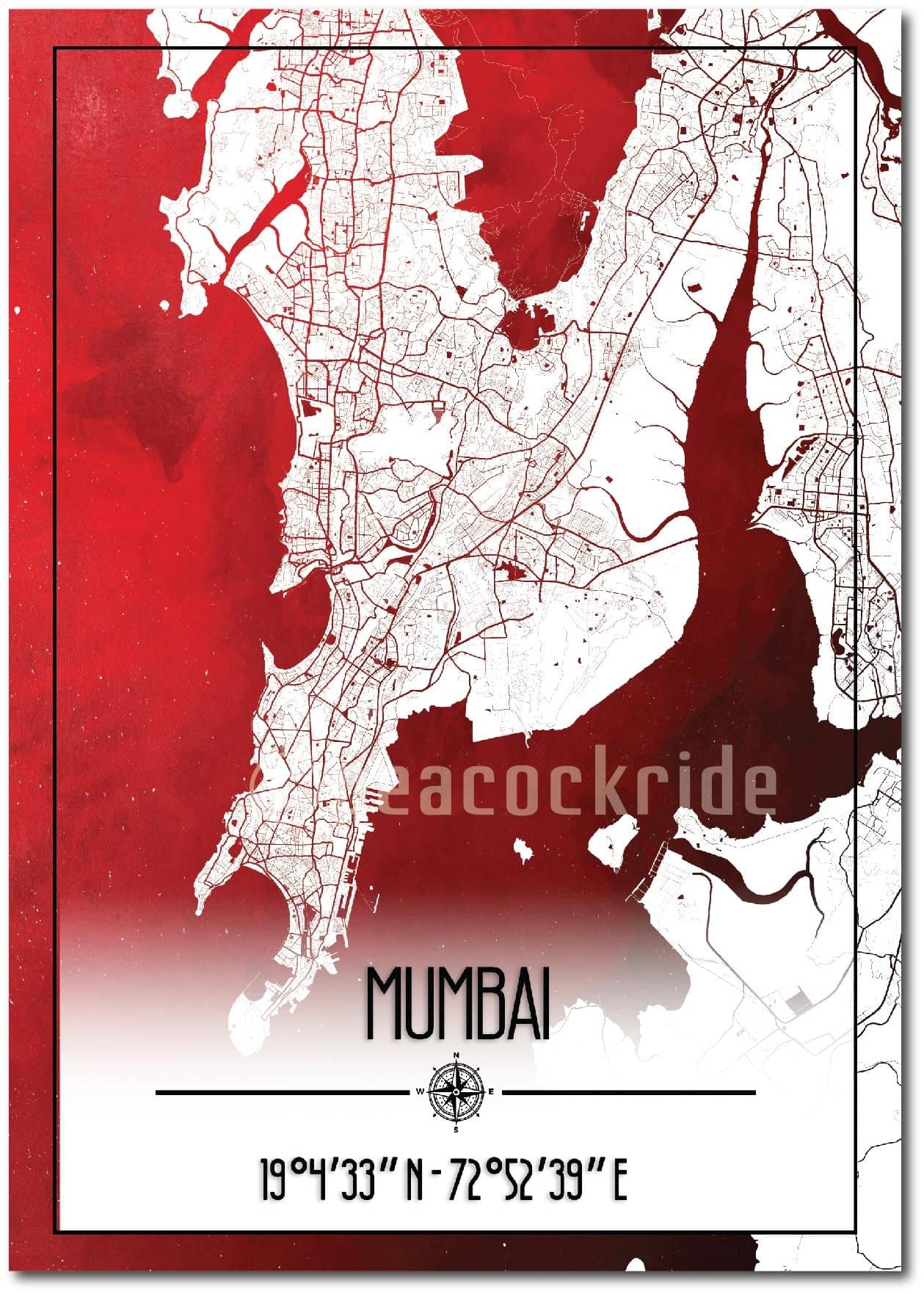     			Mumbai Map Wall Poster