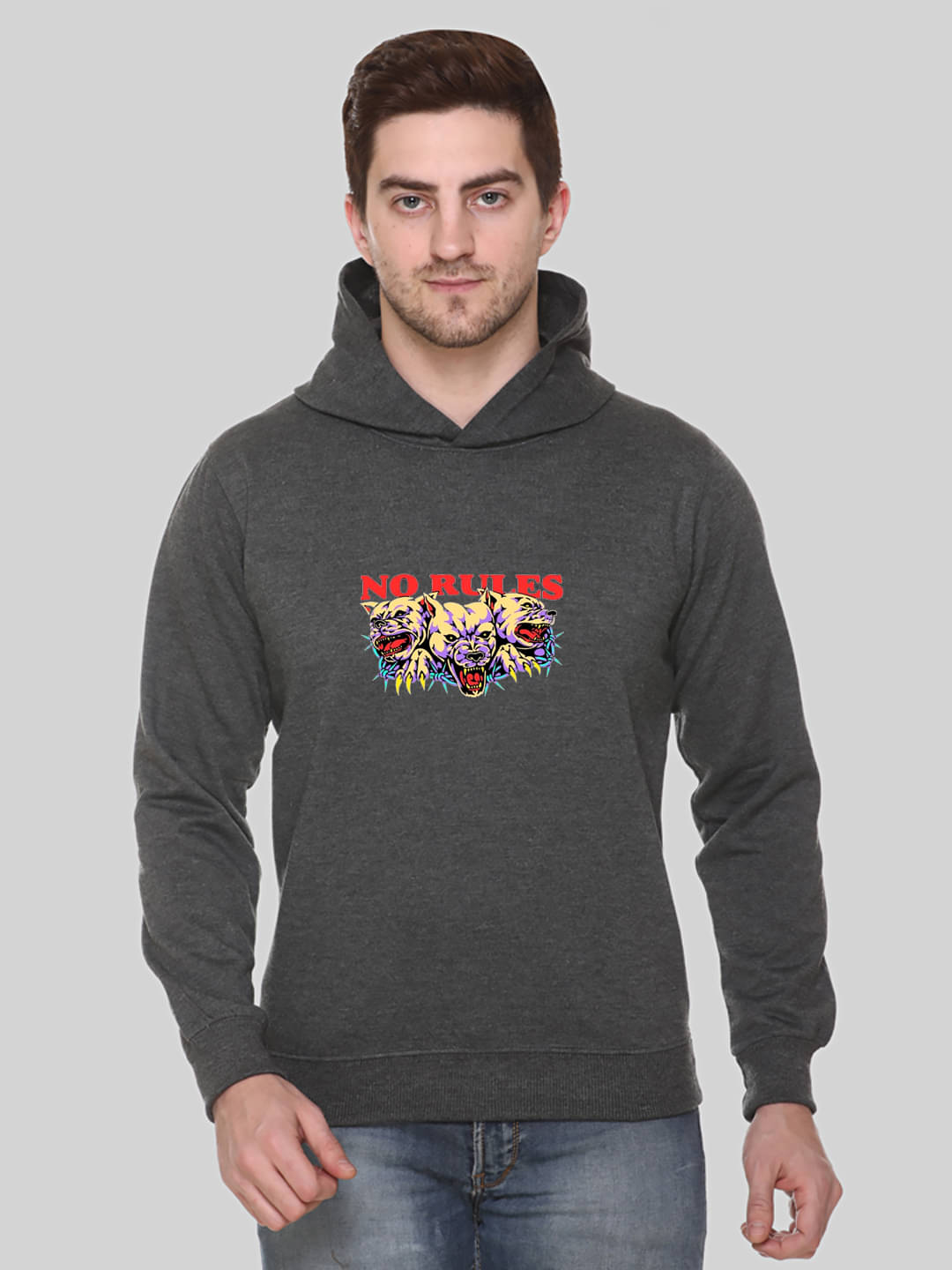     			OBAAN Fleece Hooded Men's Sweatshirt - Charcoal ( Pack of 1 )