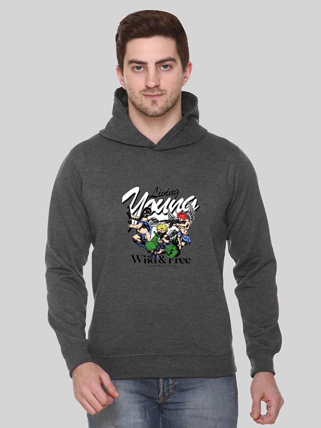 OBAAN Fleece Hooded Men's Sweatshirt - Charcoal ( Pack of 1 ) OBAAN Fleece Hooded Men's Sweatshirt - Charcoal ( Pack of 1 )