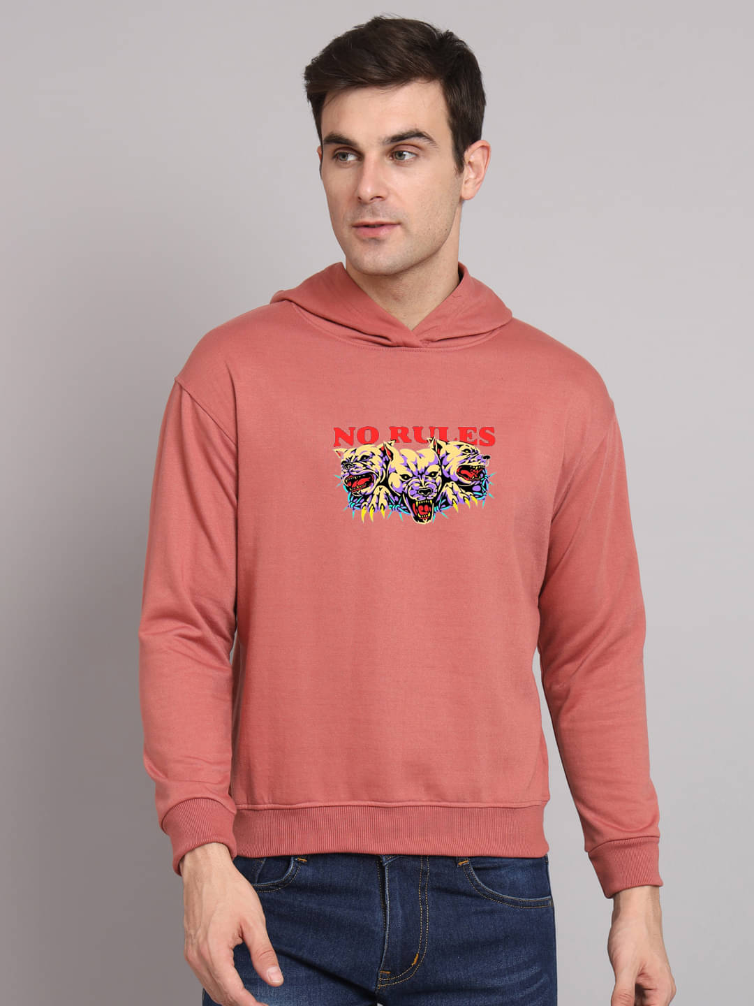OBAAN Fleece Hooded Men's Sweatshirt - Peach ( Pack of 1 ) OBAAN Fleece Hooded Men's Sweatshirt - Peach ( Pack of 1 )