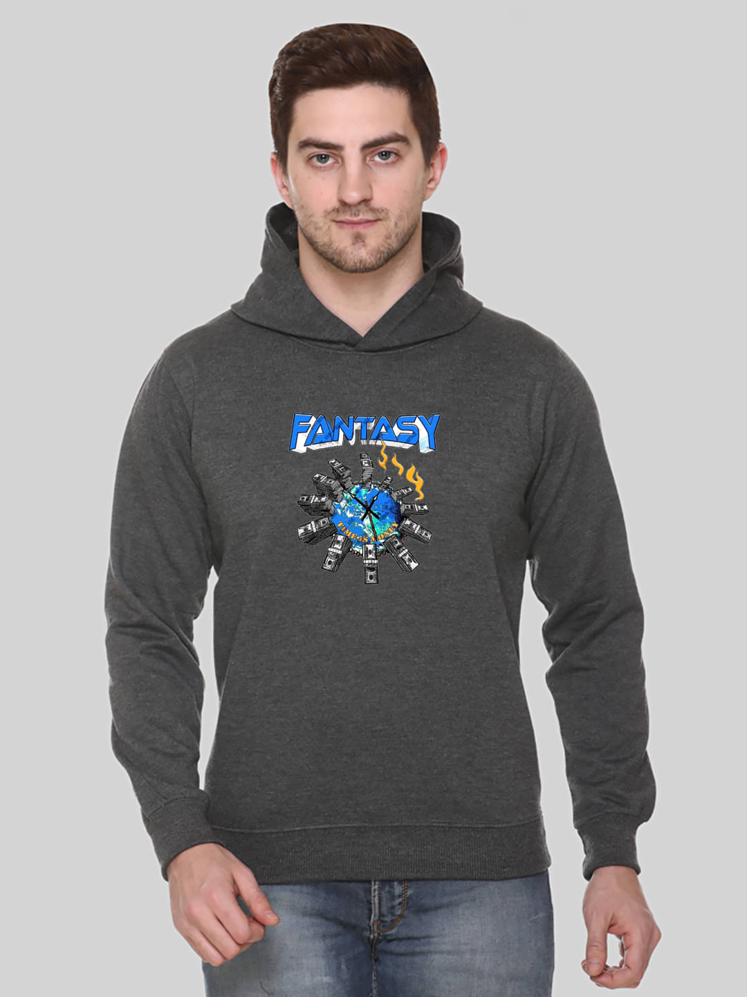 OBAAN Fleece Hooded Men's Sweatshirt - Charcoal ( Pack of 1 ) OBAAN Fleece Hooded Men's Sweatshirt - Charcoal ( Pack of 1 )