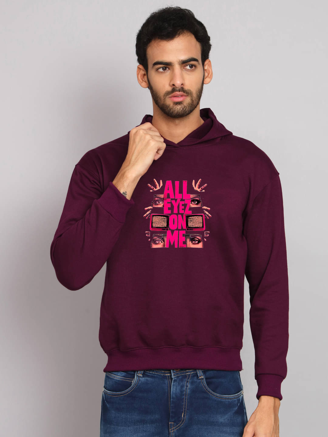 OBAAN Fleece Hooded Men's Sweatshirt - Wine ( Pack of 1 ) OBAAN Fleece Hooded Men's Sweatshirt - Wine ( Pack of 1 )