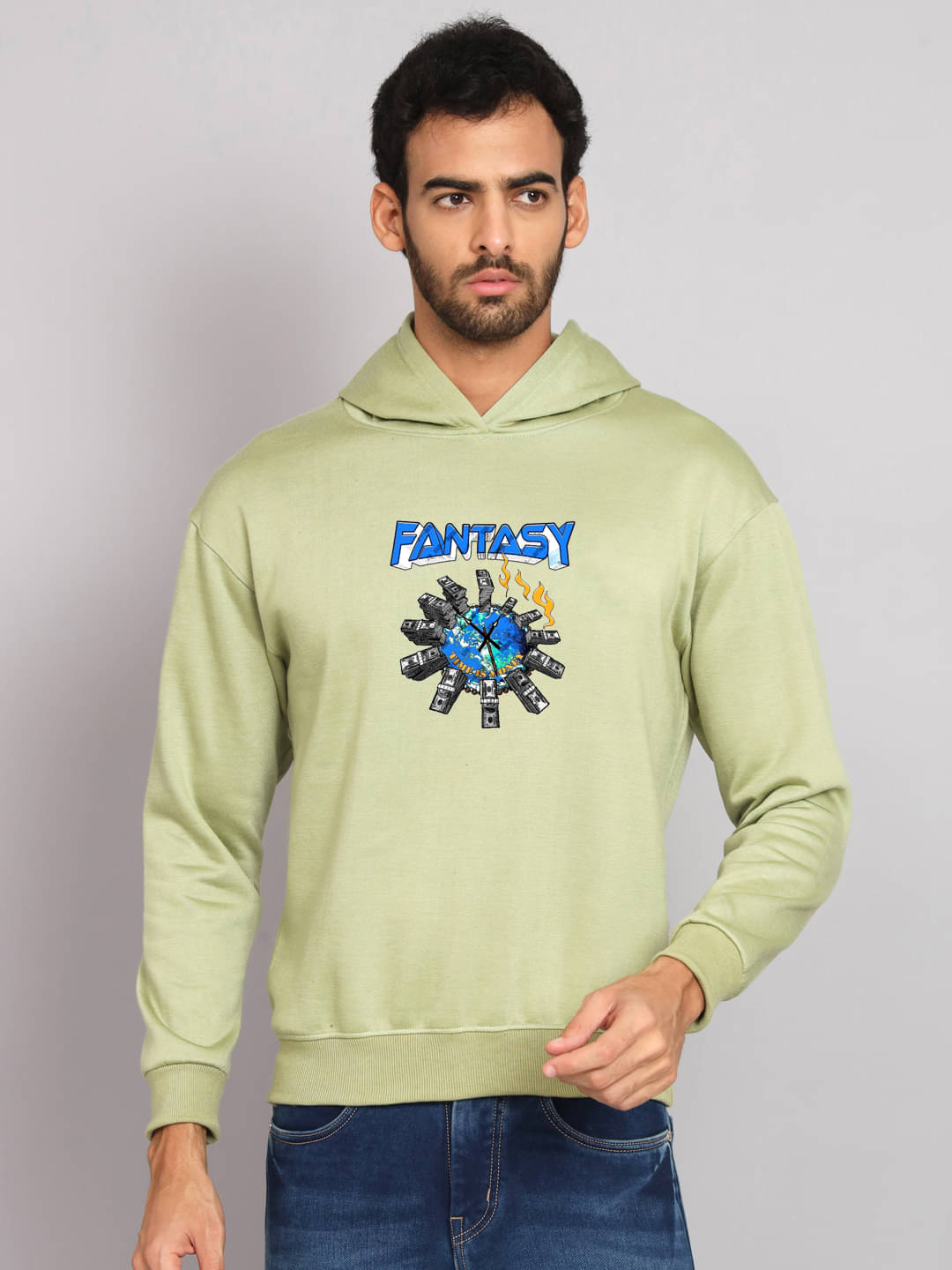 OBAAN Fleece Hooded Men's Sweatshirt - Sea Green ( Pack of 1 )     			OBAAN Fleece Hooded Men's Sweatshirt - Sea Green ( Pack of 1 )