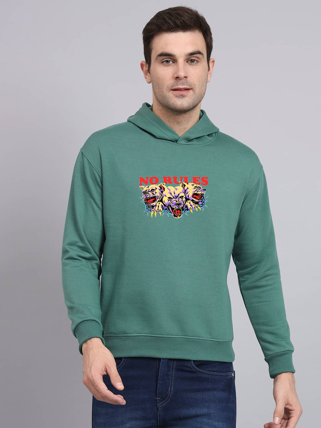     			OBAAN Fleece Hooded Men's Sweatshirt - Green ( Pack of 1 )