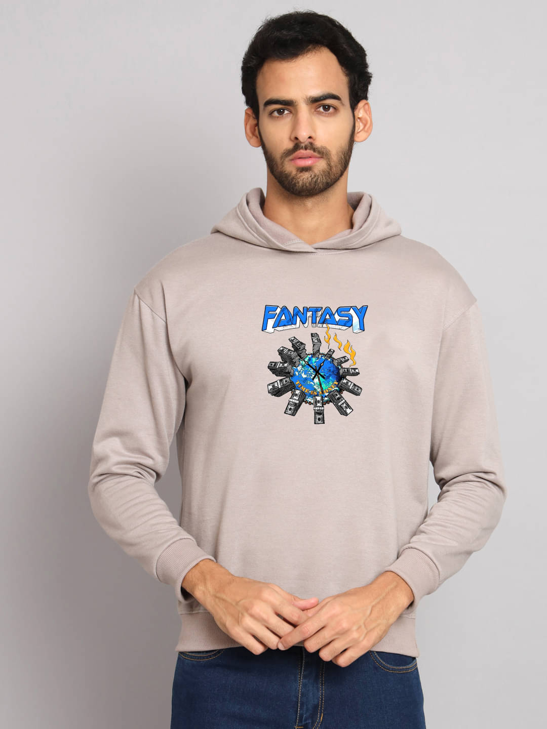 OBAAN Fleece Hooded Men's Sweatshirt - Cream ( Pack of 1 ) OBAAN Fleece Hooded Men's Sweatshirt - Cream ( Pack of 1 )