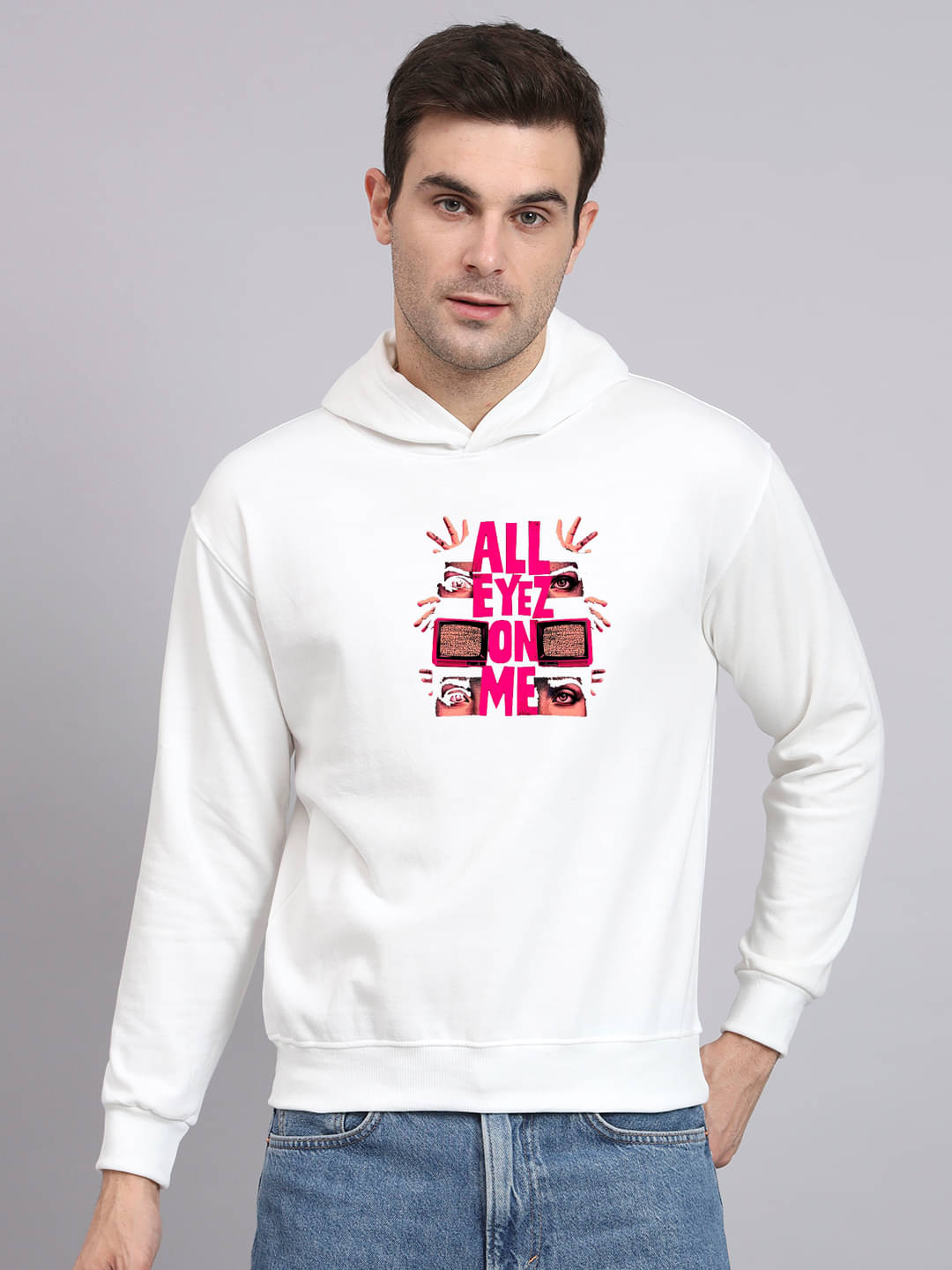 OBAAN Fleece Hooded Men's Sweatshirt - White ( Pack of 1 )     			OBAAN Fleece Hooded Men's Sweatshirt - White ( Pack of 1 )