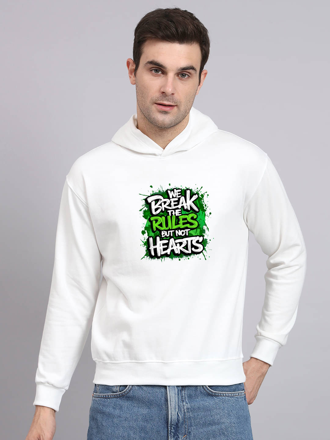 OBAAN Fleece Hooded Men's Sweatshirt - White ( Pack of 1 )     			OBAAN Fleece Hooded Men's Sweatshirt - White ( Pack of 1 )