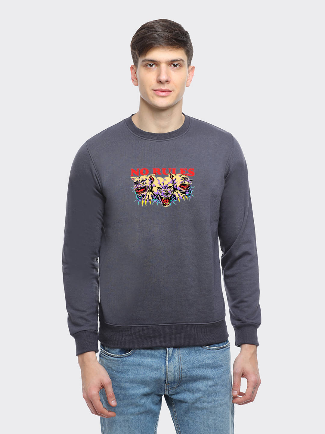 OBAAN Fleece Round Neck Men's Sweatshirt - Grey ( Pack of 1 ) OBAAN Fleece Round Neck Men's Sweatshirt - Grey ( Pack of 1 )