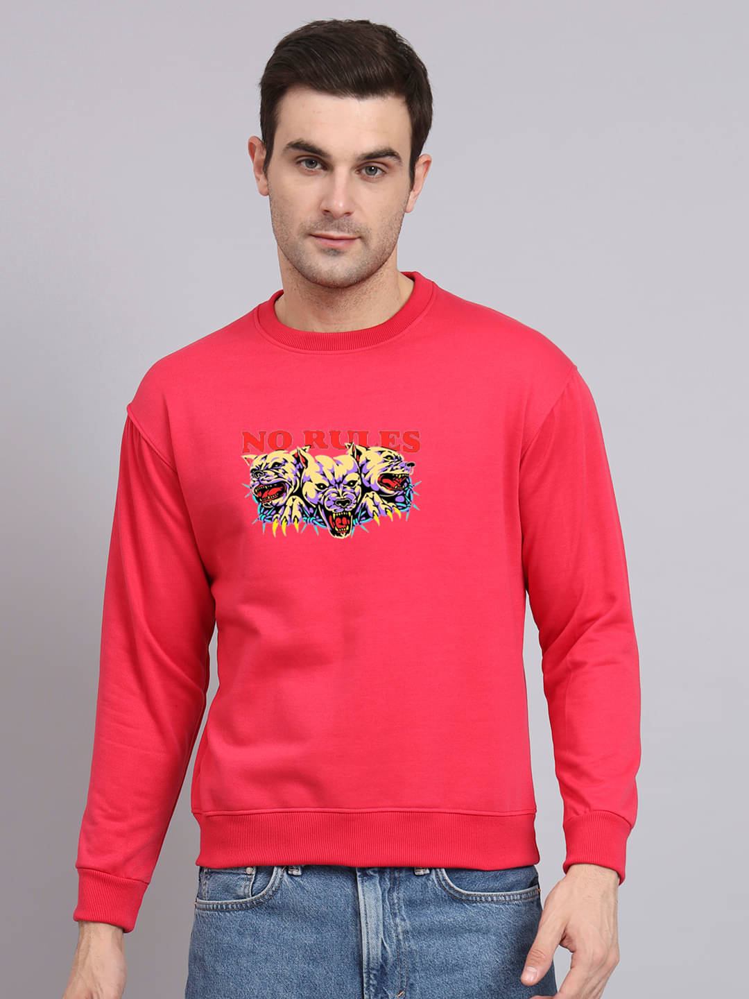 OBAAN Fleece Round Neck Men's Sweatshirt - Peach ( Pack of 1 )     			OBAAN Fleece Round Neck Men's Sweatshirt - Peach ( Pack of 1 )