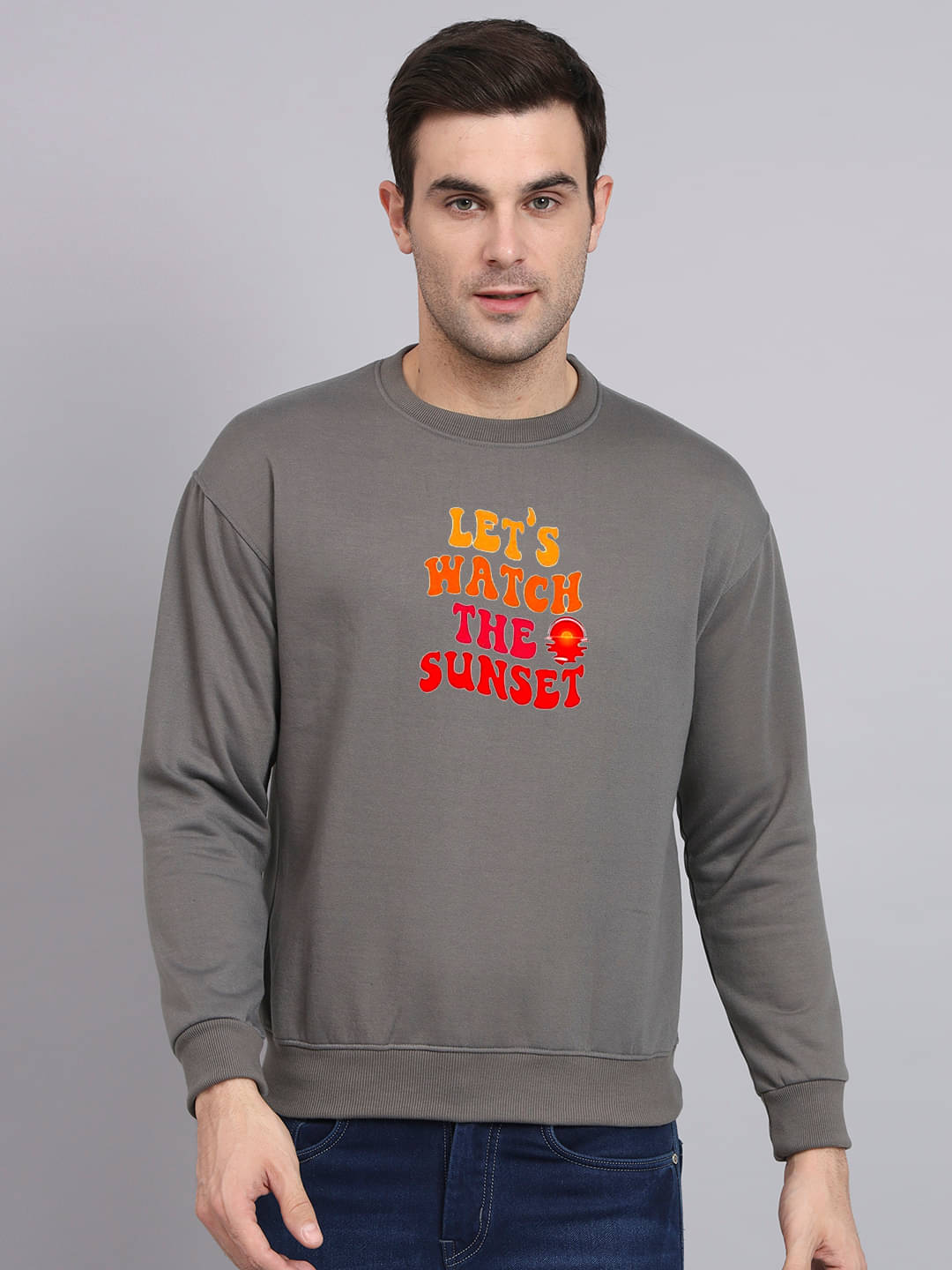 OBAAN Fleece Round Neck Men's Sweatshirt - Dark Grey ( Pack of 1 ) OBAAN Fleece Round Neck Men's Sweatshirt - Dark Grey ( Pack of 1 )