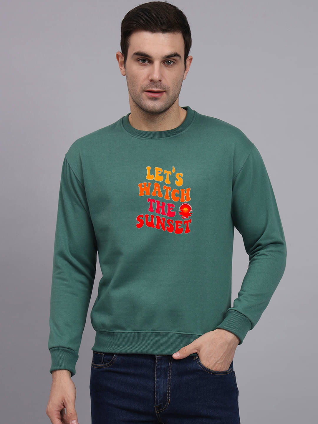 OBAAN Fleece Round Neck Men's Sweatshirt - Green ( Pack of 1 ) OBAAN Fleece Round Neck Men's Sweatshirt - Green ( Pack of 1 )