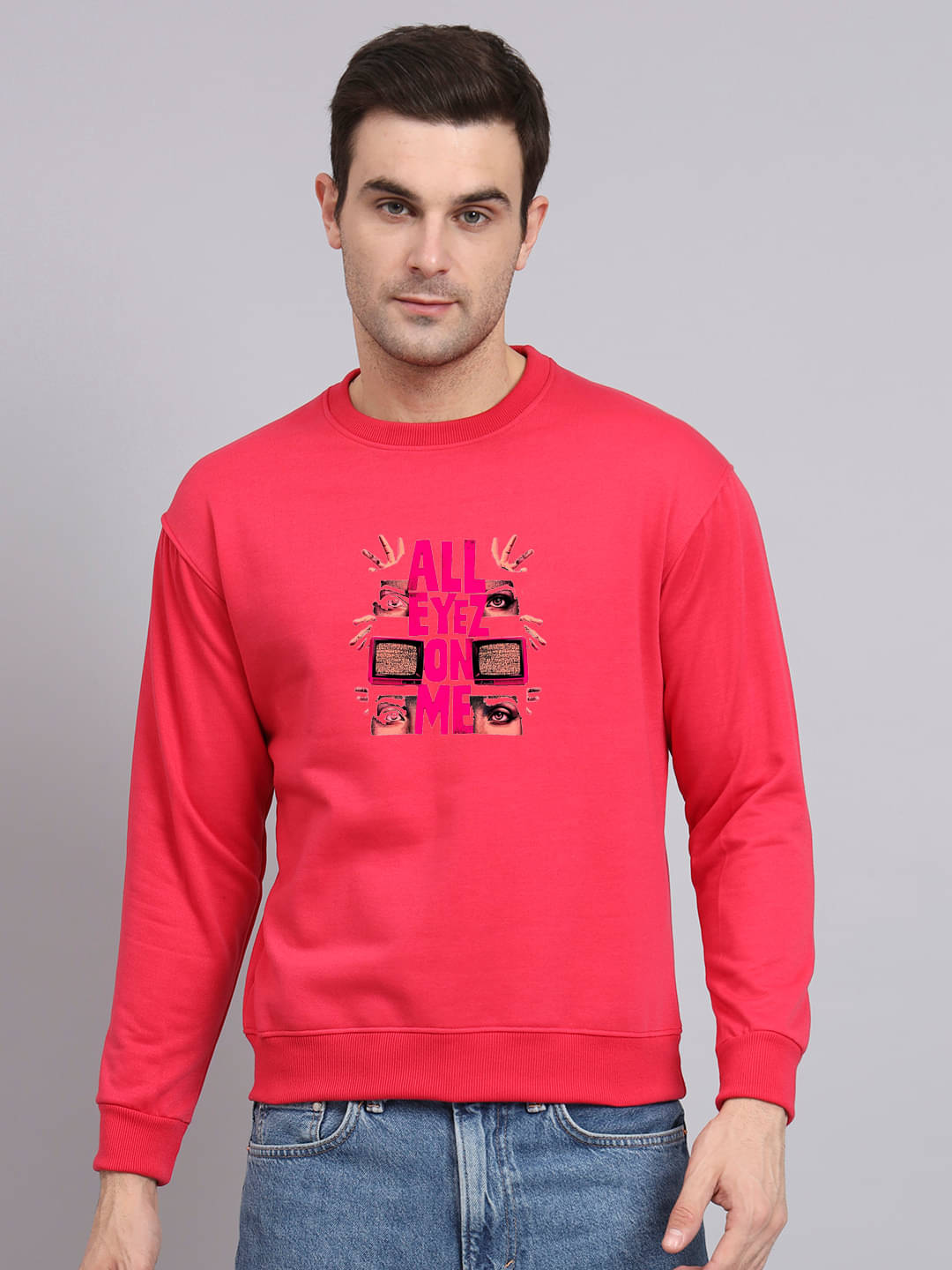 OBAAN Fleece Round Neck Men's Sweatshirt - Peach ( Pack of 1 ) OBAAN Fleece Round Neck Men's Sweatshirt - Peach ( Pack of 1 )