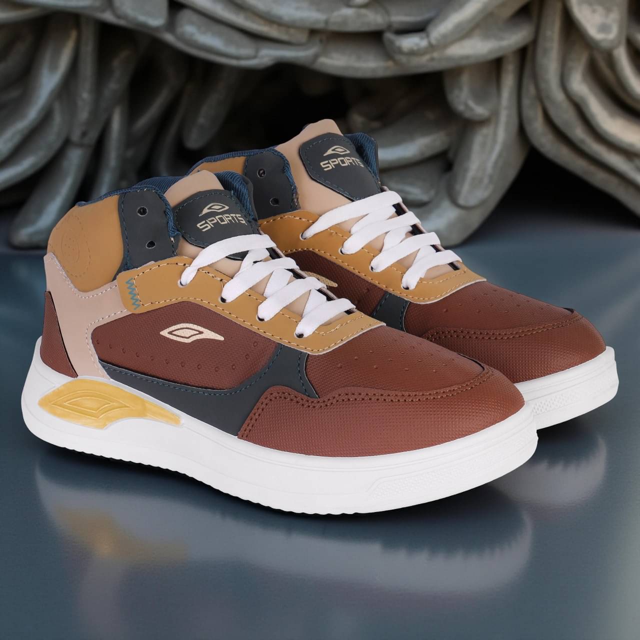 PENNEN Brown Men's Sports Running Shoes PENNEN Brown Men's Sports Running Shoes
