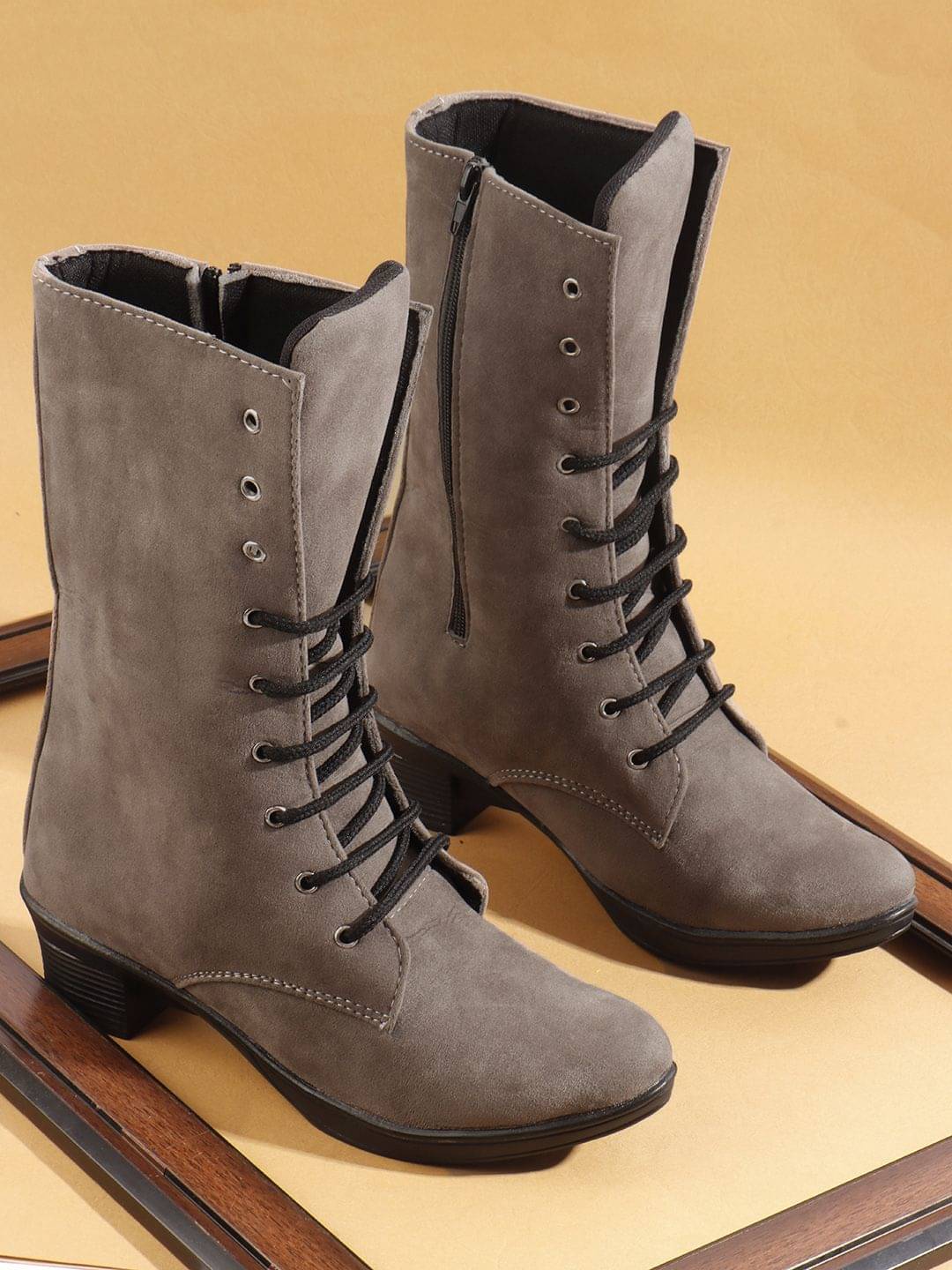 PLANET WALK Gray Women's Ankle Length Boots PLANET WALK Gray Women's Ankle Length Boots
