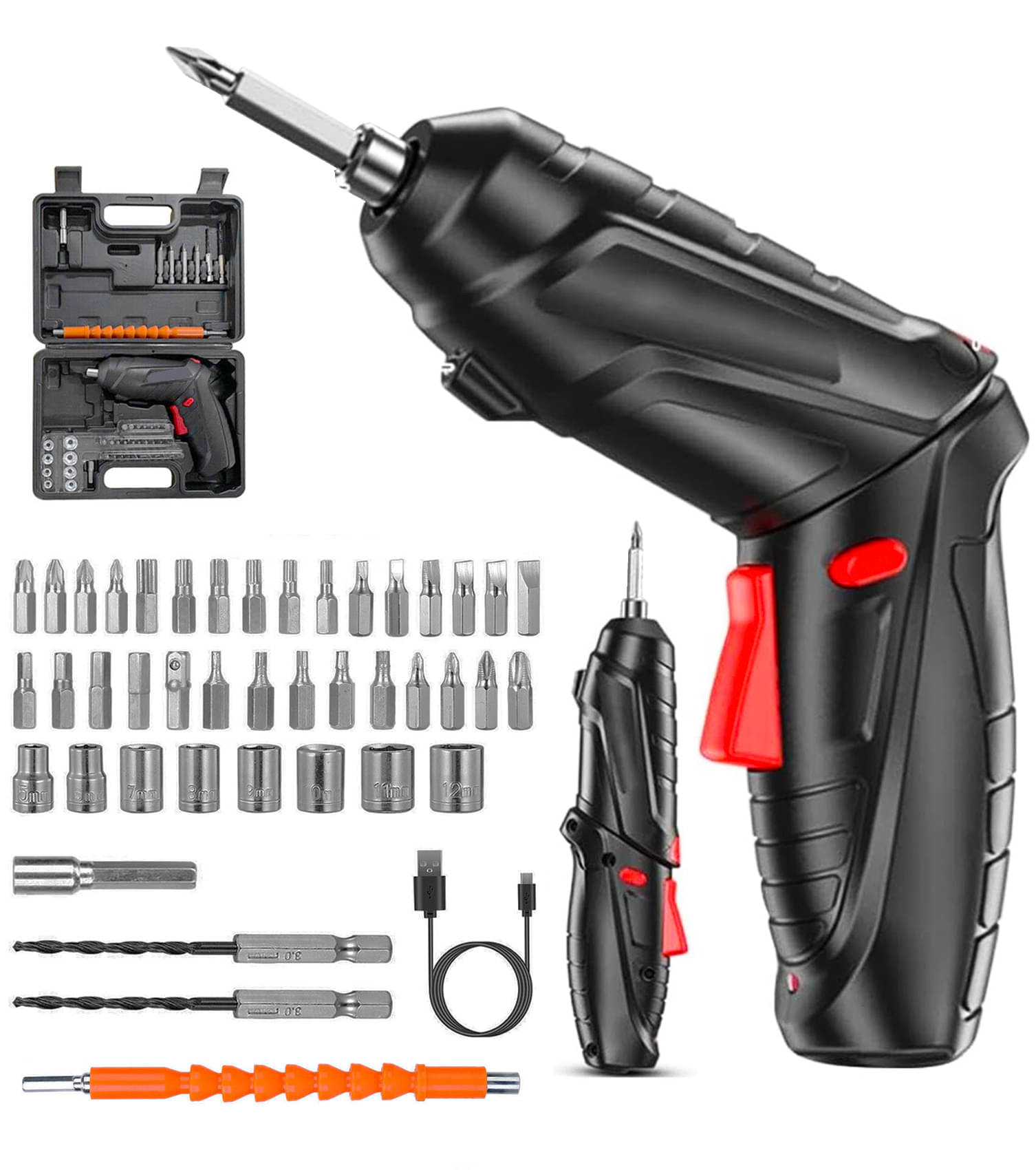     			Portable Electric screwdriver with USB Cable & Rechargeable Battery