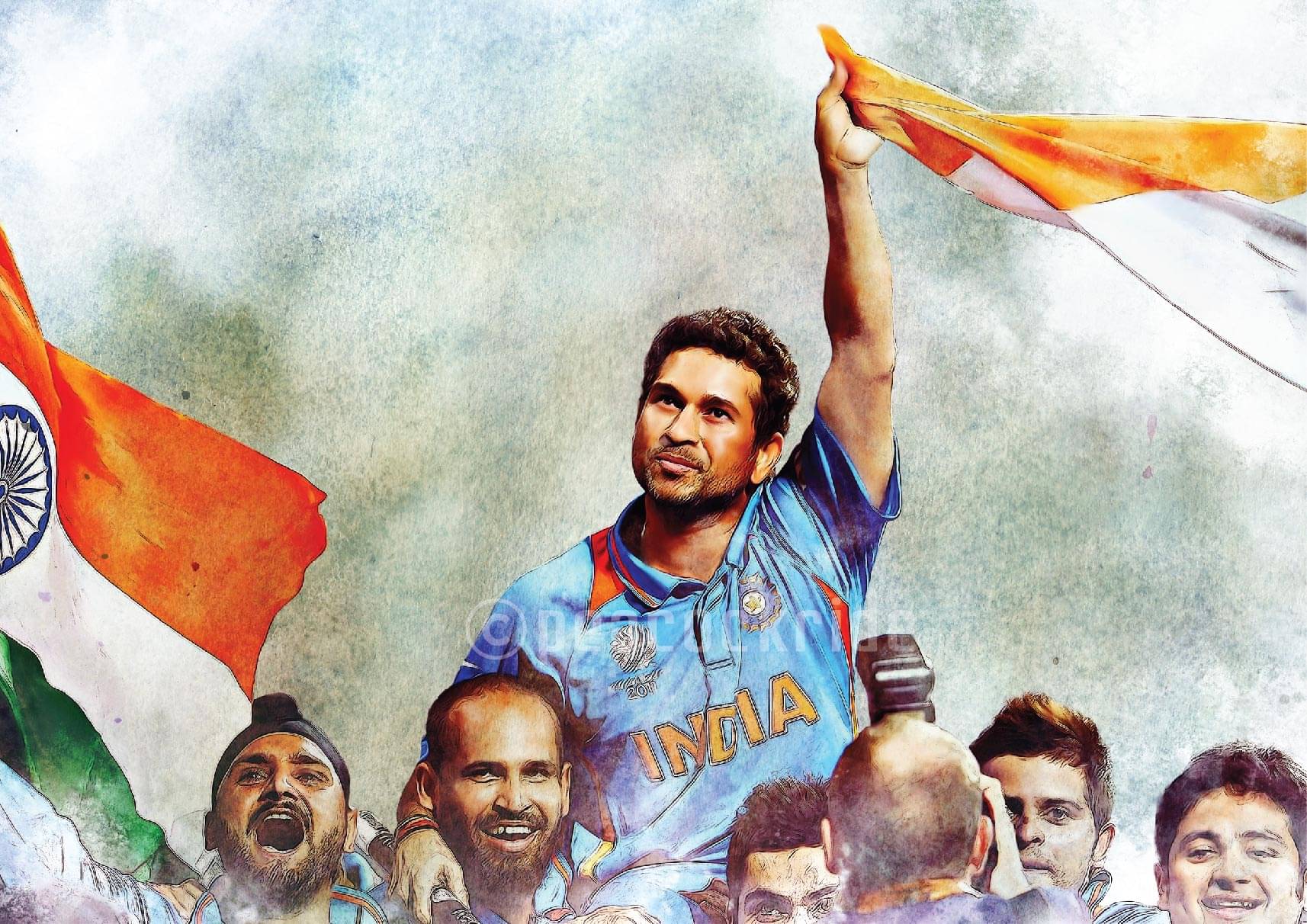     			Sachin Tendulkar-World Cup Winning Moment Wall Poster