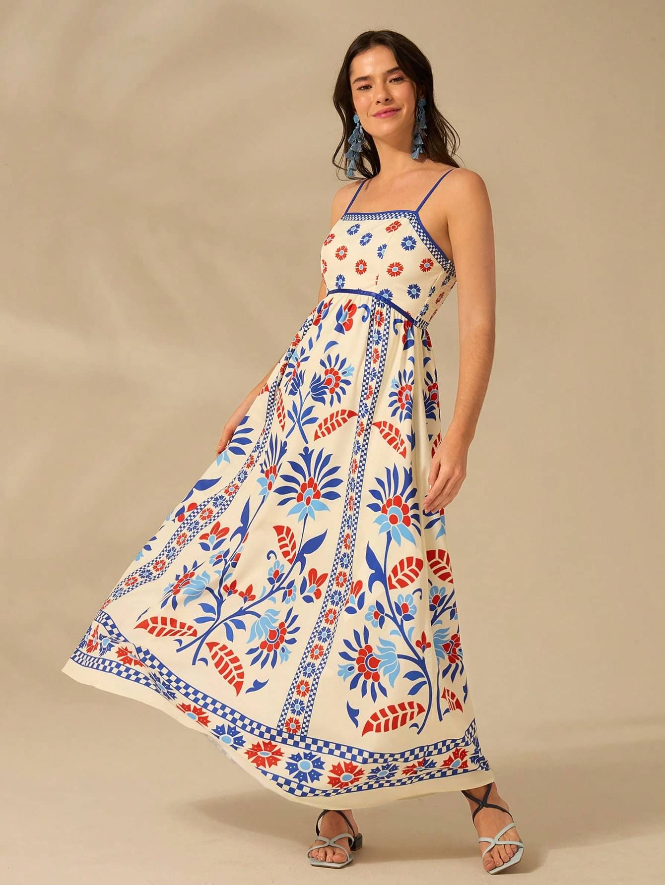     			Sheetal associates Women Polyester Printed Fit & Flare Dress ( Blue )