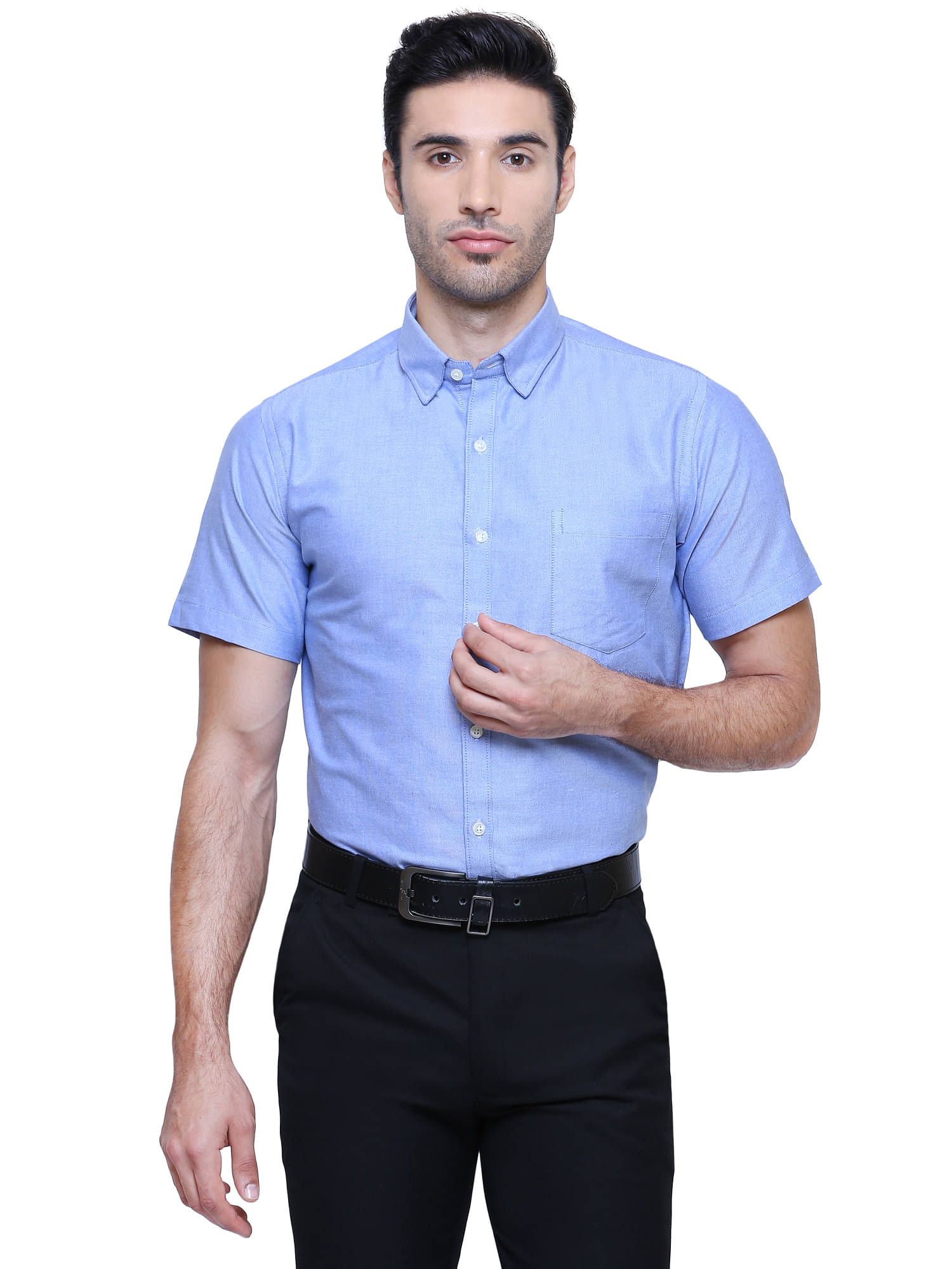Southbay Cotton Regular Fit Half Sleeves Men's Formal Shirt - Blue ( Pack of 1 )     			Southbay Cotton Regular Fit Half Sleeves Men's Formal Shirt - Blue ( Pack of 1 )