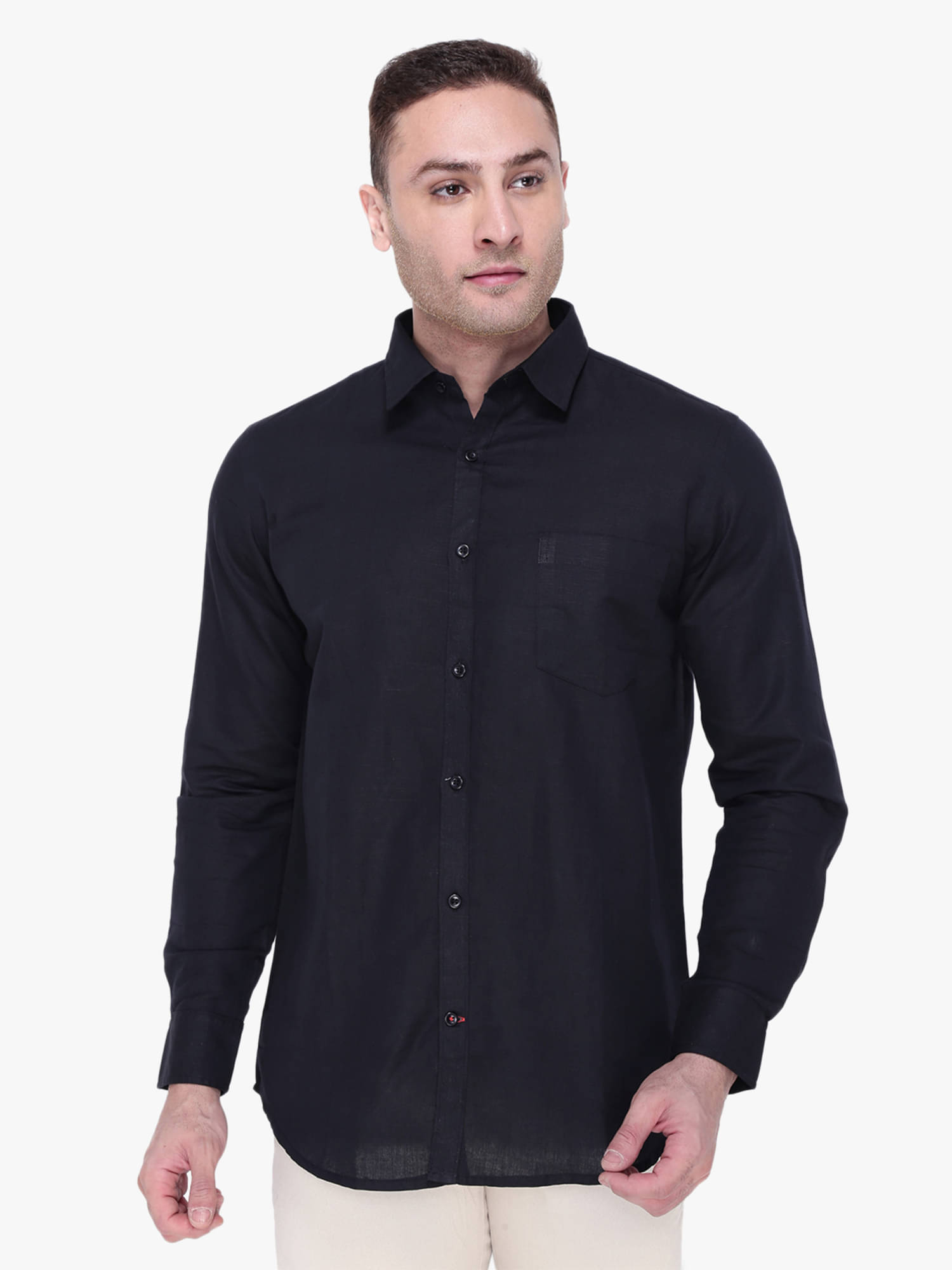 Southbay Linen Regular Fit Full Sleeves Men's Formal Shirt - Black ( Pack of 1 )     			Southbay Linen Regular Fit Full Sleeves Men's Formal Shirt - Black ( Pack of 1 )
